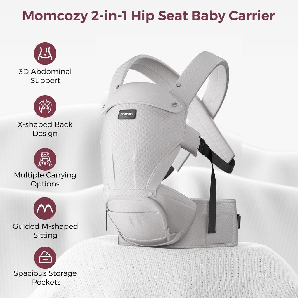 Bæresele Momcozy Air Mesh Hip Seat – grå