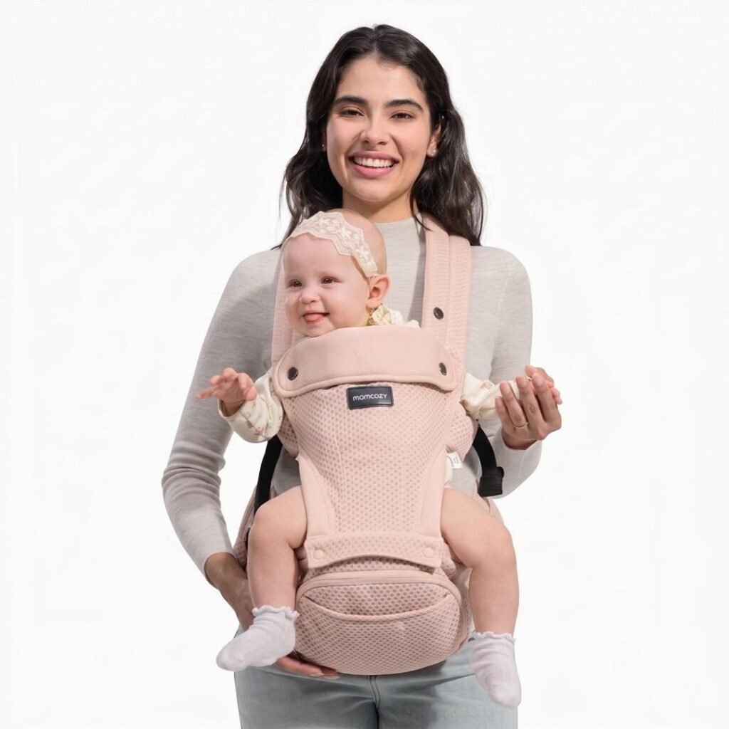 Bæresele Momcozy HC002 med hoftesæde – pink Bæresele Momcozy HC002 med hoftesæde – pink